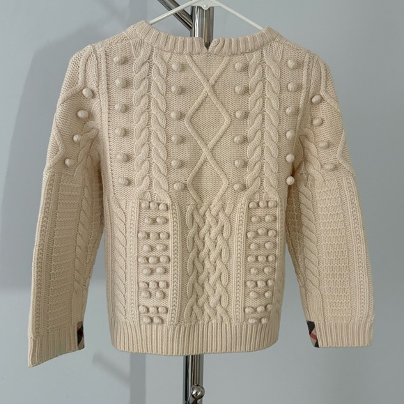 Burberry Cream Cable Knit Sweater - Picture 3 of 7